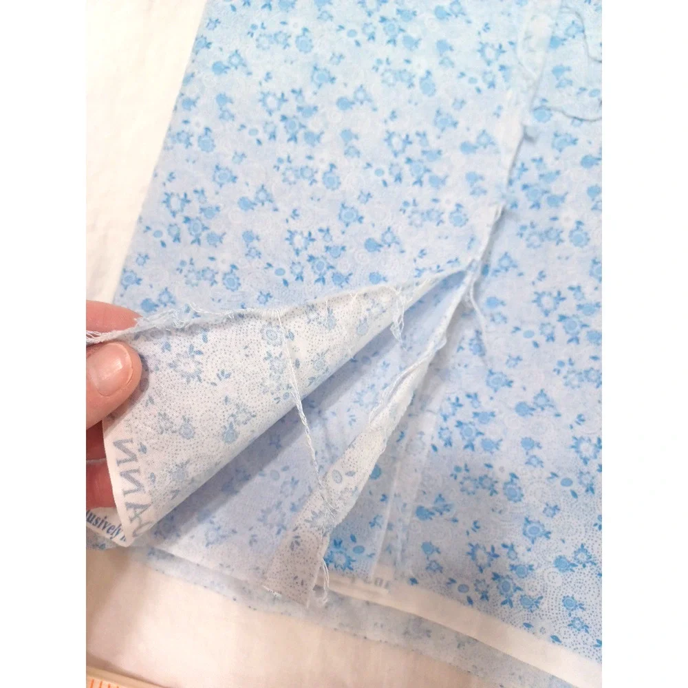 Jo-Ann Blue Petite Floral Sewing Quilt Craft Cotton Fabric 1 Pc 30
